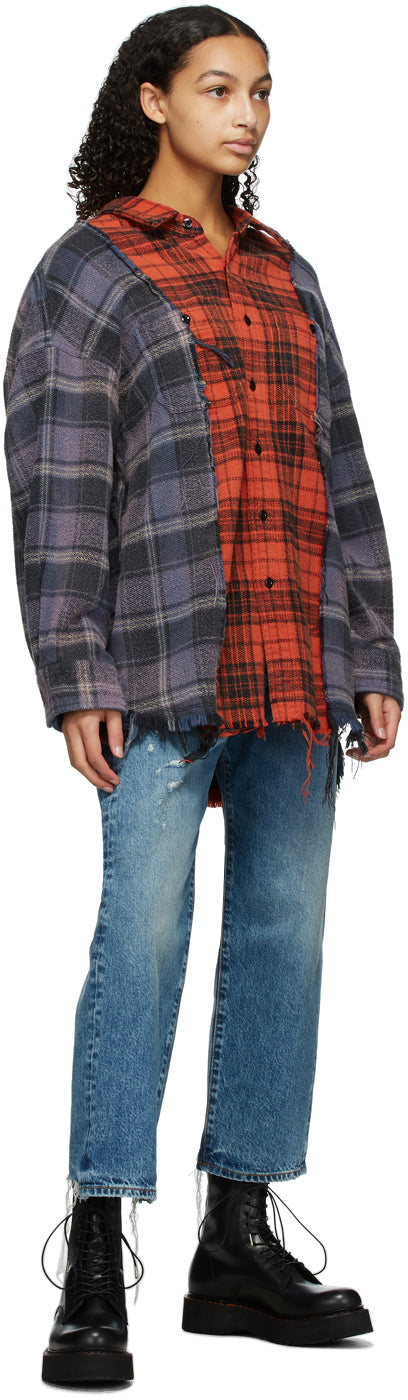 R13 Blue Distressed Boyfriend Jeans