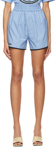 Fendi Blue Eco Popeline Shorts