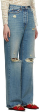 Gucci Blue Eco-Washed Ripped Jeans
