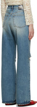 Gucci Blue Eco-Washed Ripped Jeans