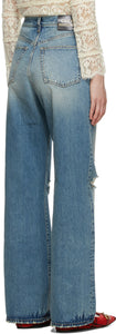 Gucci Blue Eco-Washed Ripped Jeans