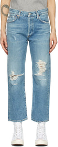 Citizens of Humanity Blue Emery High-Rise Crop Jeans - Citoyens de l'humanité Blue Emery Crop De Crop Jeans - 인류의 시민 푸른 에머리 고층 작물 청바지