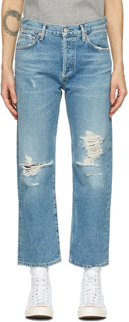 Citizens of Humanity Blue Emery High-Rise Crop Jeans - Citoyens de l'humanité Blue Emery Crop De Crop Jeans - 인류의 시민 푸른 에머리 고층 작물 청바지
