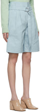 Tibi Blue Gabardine Stella Shorts