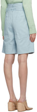 Tibi Blue Gabardine Stella Shorts