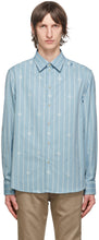 Gucci Blue GG Striped Shirt - Chemise à rayures Gg Gucci Blue GG - 구찌 블루 GG 스트라이프 셔츠