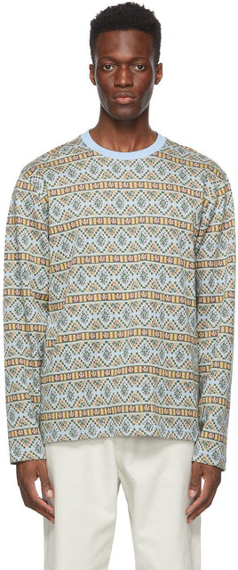 StÃ¼ssy Blue Giza Long Sleeve T-Shirt - T-shirt Stev¼ssy Blue Giza à manches longues - Strãssy 블루 기자 긴 소매 티셔츠