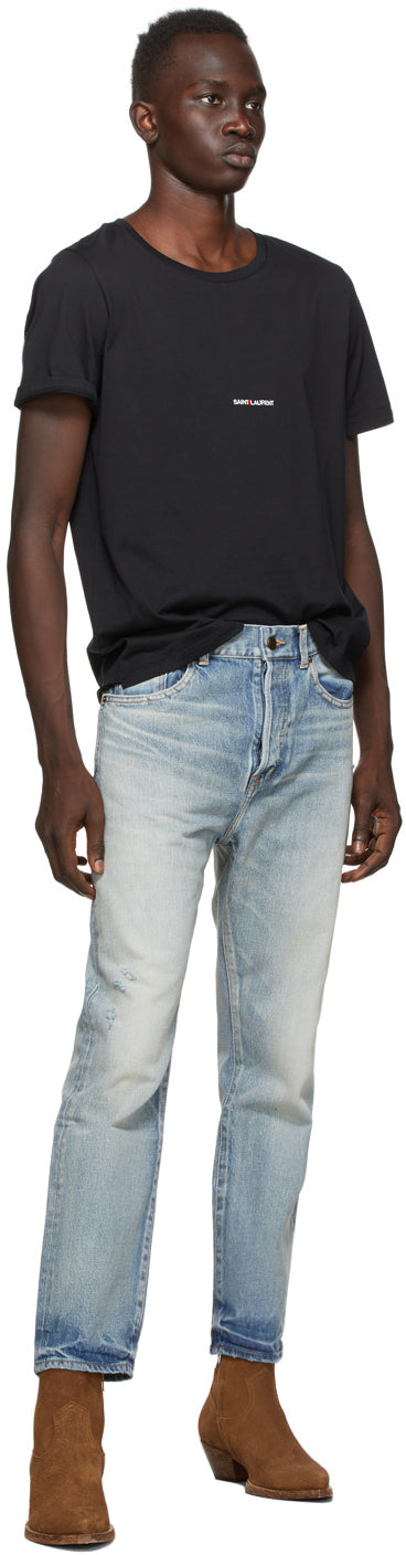 Saint Laurent Blue High-Rise 70s Jeans