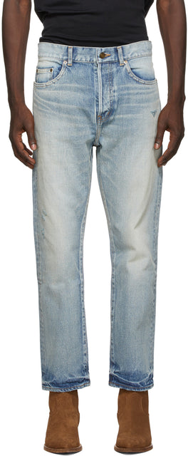 Saint Laurent Blue High-Rise 70s Jeans - Saint Laurent Blue Haute Haute 70s Jeans - 세인트 로트 블루 하이즈 70 년대 청바지