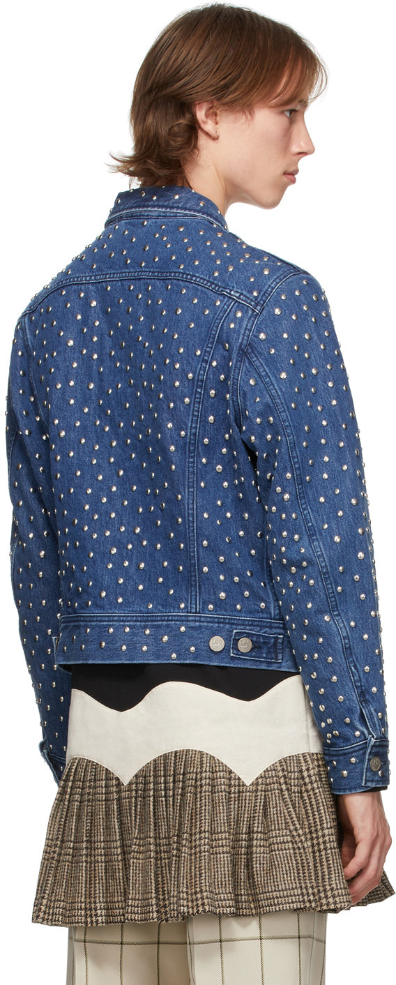 Stefan Cooke Blue Lee Edition Denim Studded Jacket – BlackSkinny