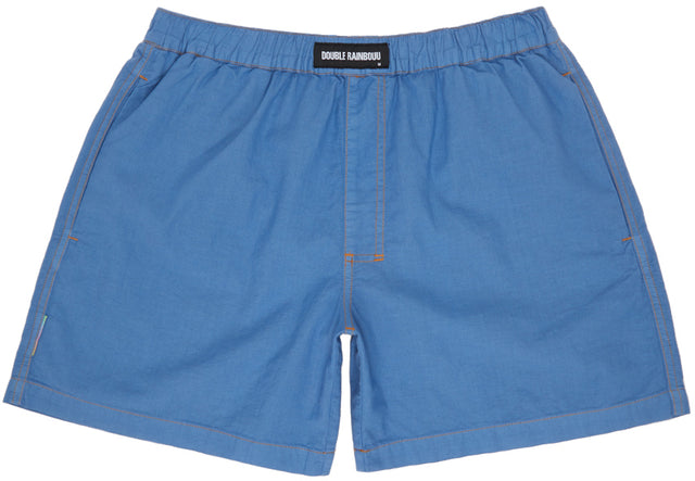 Double Rainbouu Blue Linen Boxers - Double Boxers en lin bleu de Rainbouu - 더블 Rainbouu 블루 린넨 복서