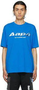 AAPE by A Bathing Ape Blue Logo T-Shirt - AAPT PAR UN T-shirt de logo bleu APE Bathing Blue - 목욕 원숭이 Blue 로고 티셔츠에 의해