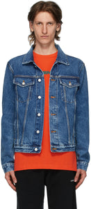 Off-White Blue Pivot Denim Jacket - Veste en denim pivot bleu blanc blanc - 화이트 블루 피벗 데님 자켓