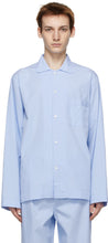 Tekla Blue Pyjama Shirt - Tekla Blue Pajama chemise - Tekla 블루 파자마 셔츠
