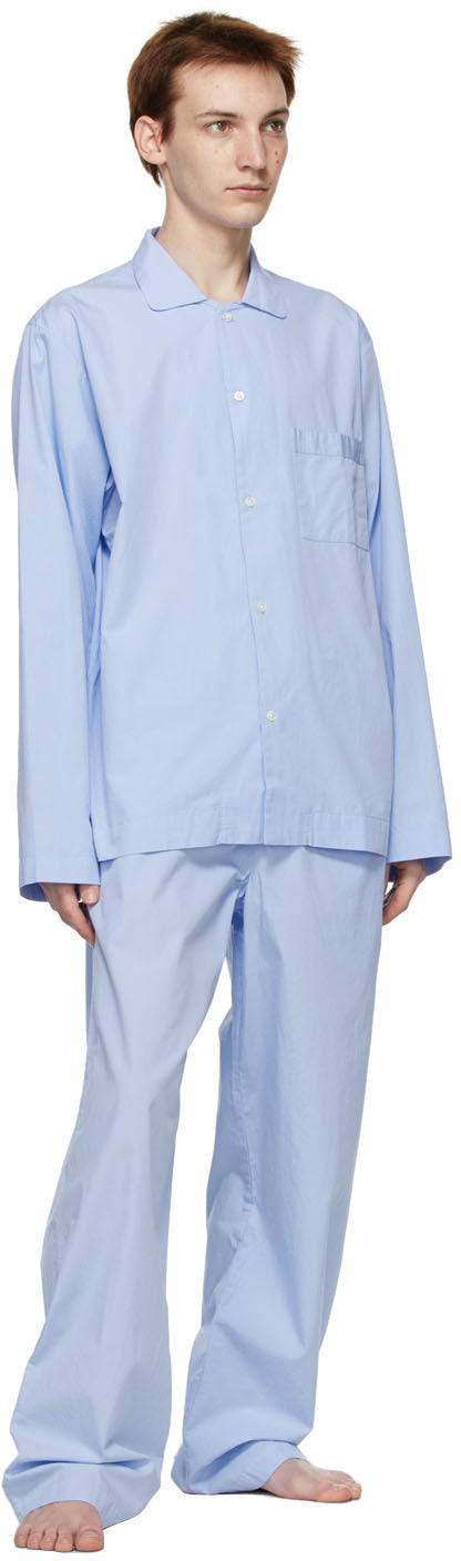 Tekla Blue Pyjama Shirt