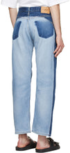 Balenciaga Blue Recycled Slip Patch Jeans