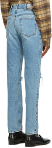 Gucci Blue Ripped Eco Washed Jeans
