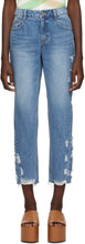 SJYP Blue Side Destroyed Jeans