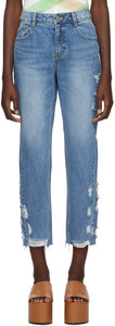 SJYP Blue Side Destroyed Jeans