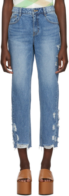 SJYP Blue Side Destroyed Jeans