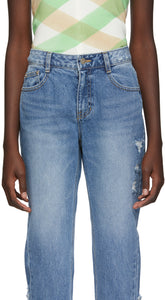 SJYP Blue Side Destroyed Jeans