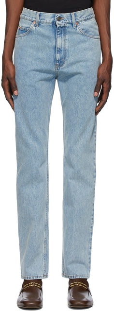 Gucci Blue Stone Bleach Regular Fit Jeans - Gucci Blue Stone Javel Javy Jeans - 구찌 블루 스톤 표백제 정기적 인 청바지