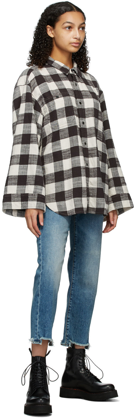 R13 Blue Straight Ripped Boy Jeans