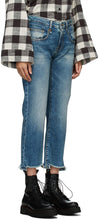 R13 Blue Straight Ripped Boy Jeans