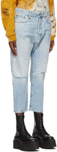 R13 Blue Tailored Drop Jeans