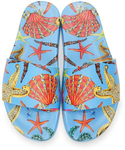 Versace Blue TrÃ©sor De La Mer Slides