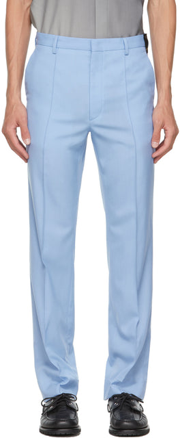 Fendi Blue Virgin Wool Trousers - Fendi Blue Virgin Wool Pantalons - 펜디 블루 버진 양모 바지