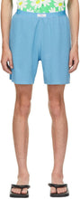ERL Blue Waffle Shorts - Short de gaufre bleu erl - erl blue waffle shorts.