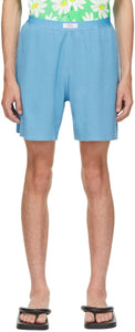ERL Blue Waffle Shorts - Short de gaufre bleu erl - erl blue waffle shorts.