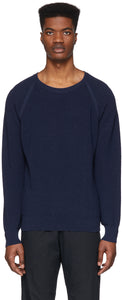Eidos Blue Waffle Sweater - Pull de gaufre bleu eidos - Eidos 블루 와플 스웨터