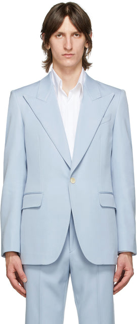 Givenchy Blue Wool Classic Fit Blazer - Givenchy Blue Laine Classic Fit Blazer - 지방시 푸른 울 클래식 맞는 블레이저
