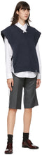 Maison Margiela Blue Wool Houndstooth Shorts - MAISON MARGIELA CORPS DE CHAIS DE LA LAINE BLUE - Maison Margiela Blue Wound Shorts.