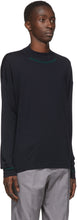 Jil Sander Blue Wool Mock Neck Sweater