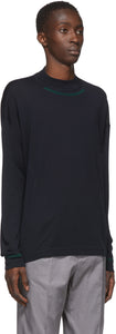 Jil Sander Blue Wool Mock Neck Sweater