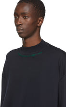 Jil Sander Blue Wool Mock Neck Sweater
