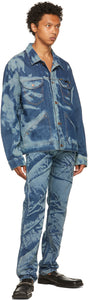 Bianca Saunders Blue Wrangler Edition Denim Scrunched Print Jacket