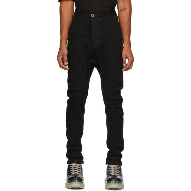 Boris Bidjan Saberi Black Grey Stitch Resin-Dyed Jeans
