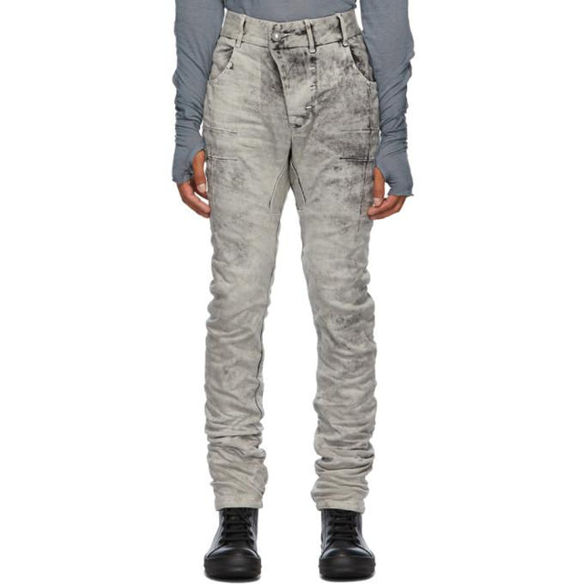 Boris Bidjan Saberi Grey Crinkled Jeans