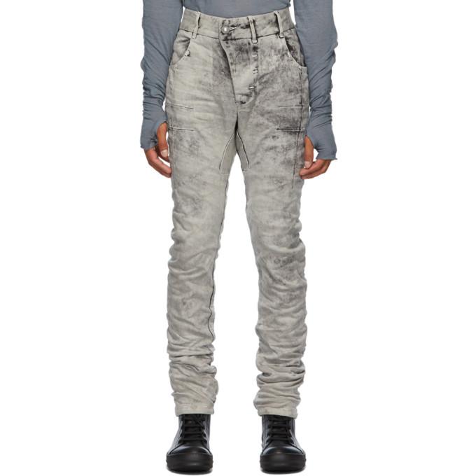 Boris Bidjan Saberi Grey Crinkled Jeans