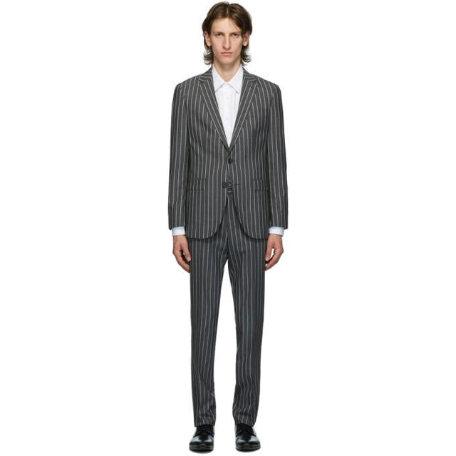 Boss Grey Striped Novan Suit
