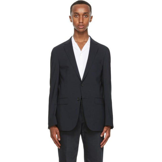 Boss Navy Crepe Wool Blazer