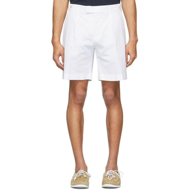 Boss White Seersucker Pepe Shorts
