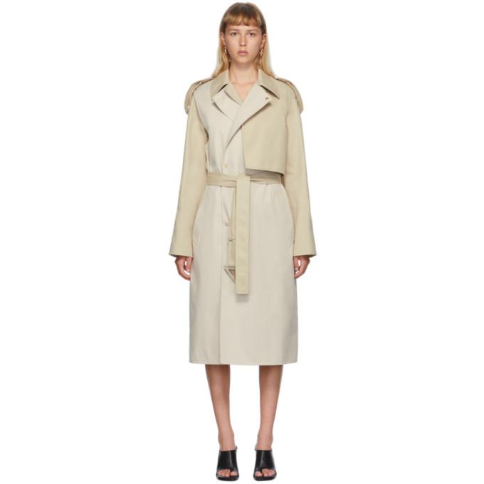 Bottega Veneta Beige Deconstructed Twill Coat