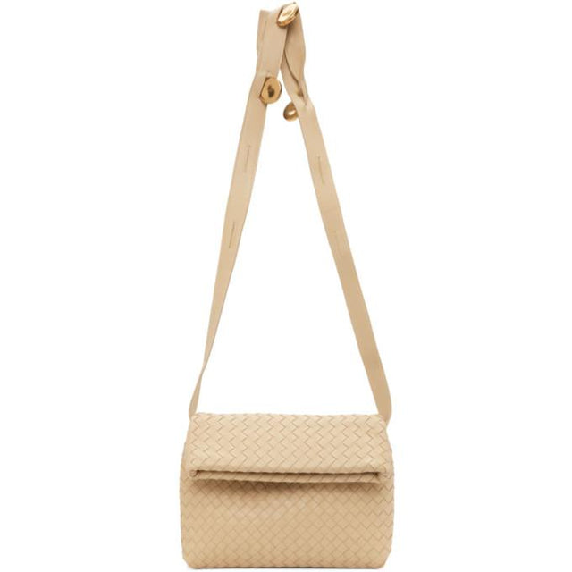 Bottega Veneta Beige Intrecciato The Fold Bag