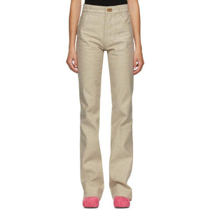 Bottega Veneta Beige Raw Denim Jeans