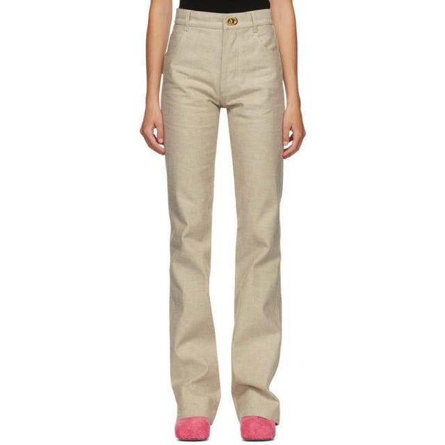 Bottega Veneta Beige Raw Denim Jeans